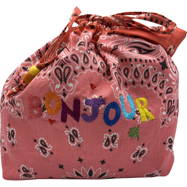 Maxi Bonjour Bucket Bag, Strawberry pink & Honeysuckle