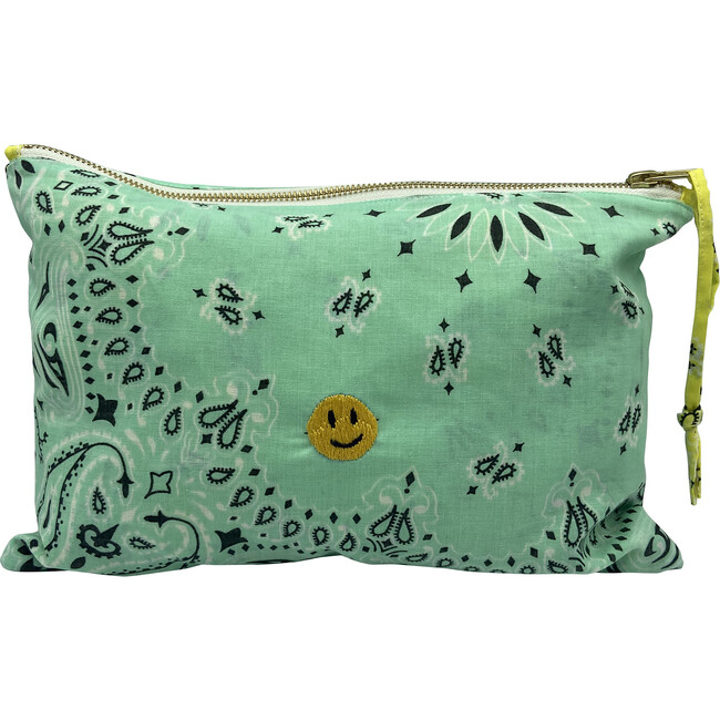 Smiley Pouch, Mint & Pale Yellow