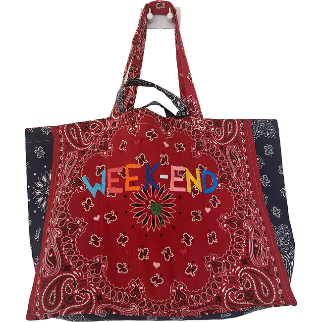 Maxi Weekend tote, Real Red & Navy - Bags - 1