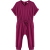 V-Neck Jumpsuit, Plum - Rompers - 1 - thumbnail
