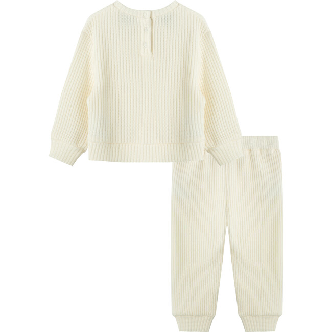 Waffle Knit Pant Set, Off-White - Mixed Apparel Set - 2