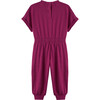 V-Neck Jumpsuit, Plum - Rompers - 2
