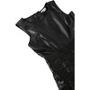 Faux Leather Flounce Dress, Black - Dresses - 3