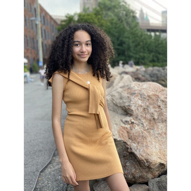 Tank Dress With Crop Top, Gold - Dresses - 2