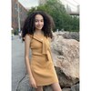 Tank Dress With Crop Top, Gold - Dresses - 2