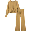 Waffle Knit Pant Set, Khaki - Mixed Apparel Set - 1 - thumbnail