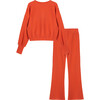 Waffle Knit Pant Set, Rust - Mixed Apparel Set - 3