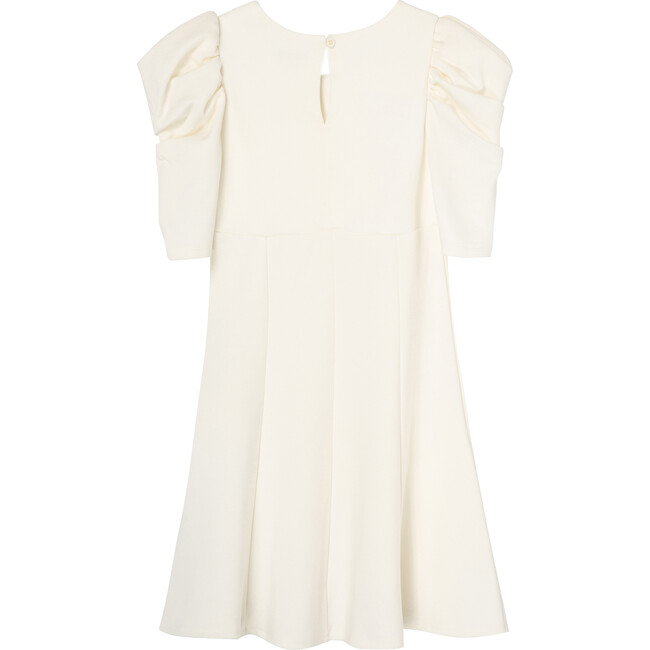 Puff Sleeve Flounce Dress, Off-White - Dresses - 3