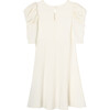 Puff Sleeve Flounce Dress, Off-White - Dresses - 3