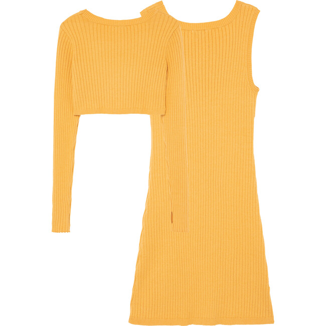 Tank Dress With Crop Top, Gold - Dresses - 4