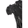 Faux Leather Flounce Dress, Black - Dresses - 4