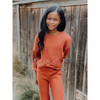 Waffle Knit Pant Set, Rust - Mixed Apparel Set - 6