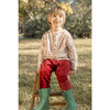 Nico Shirt, Gauze Red Squares - Shirts - 3