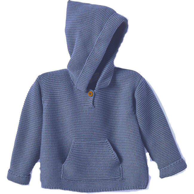 Jorge Knit Hoodie, Cotton Petrol - Sweatshirts - 1