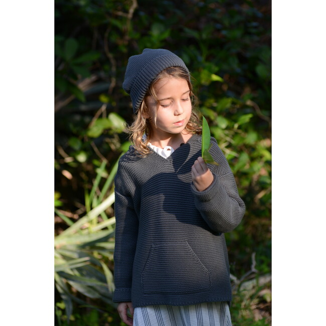 Jorge Knit Hoodie, Cotton Petrol - Sweatshirts - 3