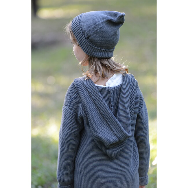 Jorge Knit Hoodie, Cotton Petrol - Sweatshirts - 4