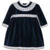 Francesca Velvet Dress, Navy - Dresses - 1 - thumbnail