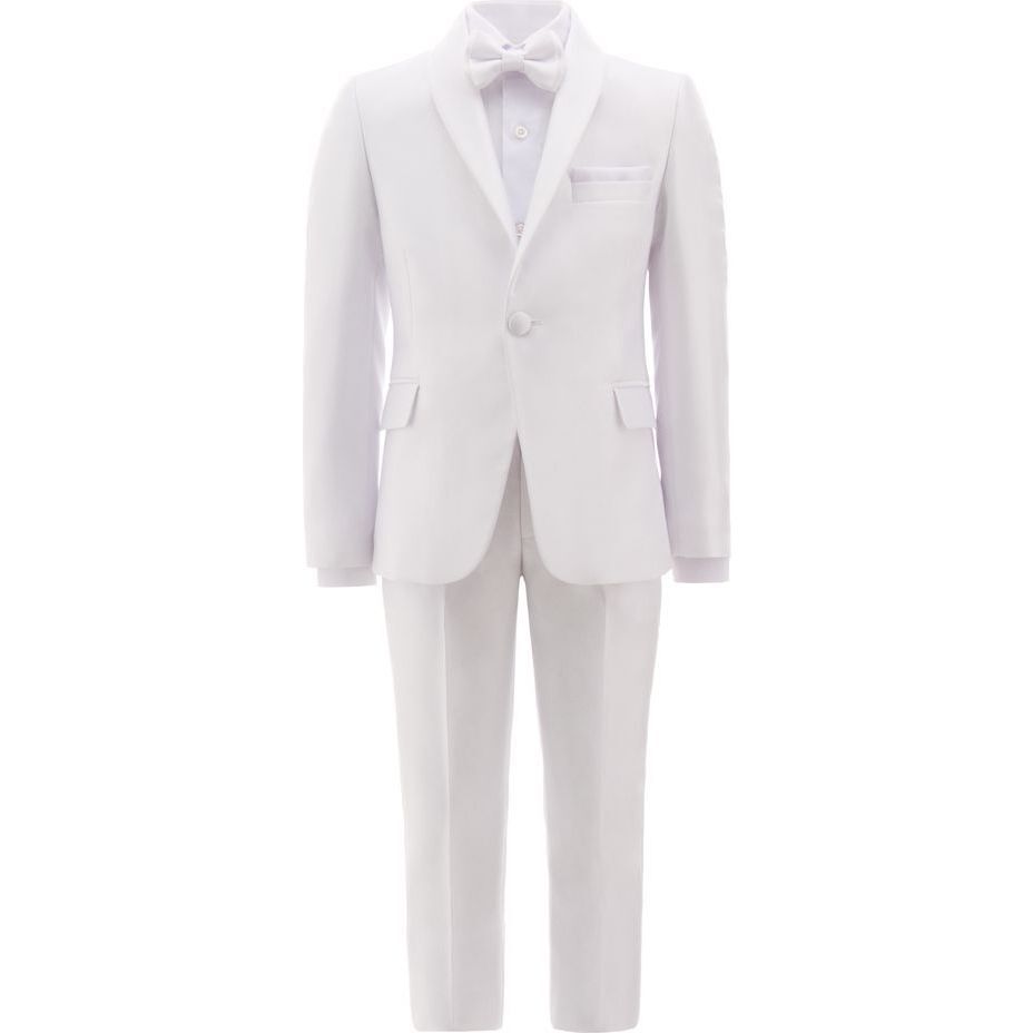 Shawl Lapel Suit, White - Suits & Separates - 1