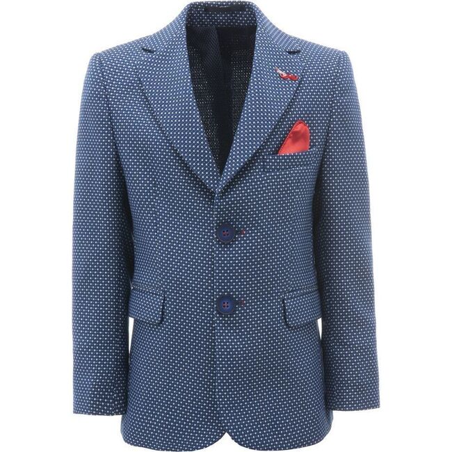 Embroidered Formal Blazer, Blue - Suits & Separates - 1