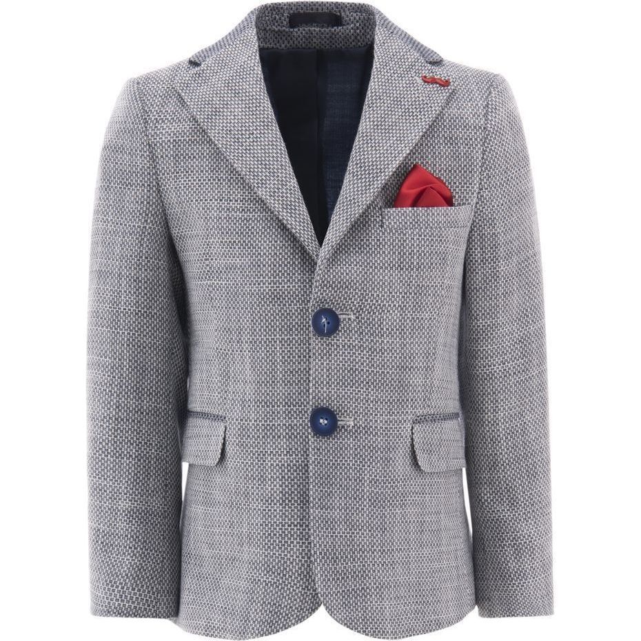Embroidered Formal Blazer, Gray - Suits & Separates - 1
