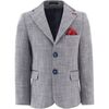 Embroidered Formal Blazer, Gray - Suits & Separates - 1 - thumbnail