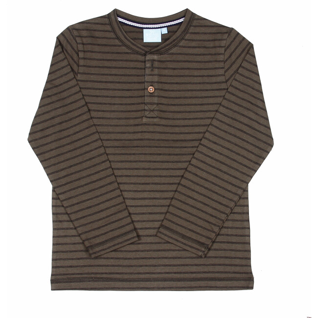 Ray Striped Henley, Thyme