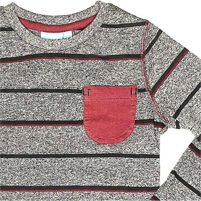 Torey Striped Tee, Burgundy - Tees - 3