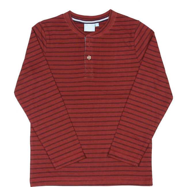 Ray Striped Henley, Rust
