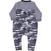 Channing Camouflage Henley Romper, True Navy - Rompers - 2