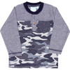 Channing Camouflage Henley Tee, True Navy - Tees - 1 - thumbnail