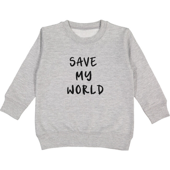 Save My World Pullover, Light Grey - Sweatshirts - 1