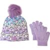 Miss Gwen Ombre Print PomPom Hat & Gloves Set, Purple - Hats - 3