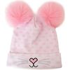 Miss Bella Hearts PomPom Hat & Gloves Set, Pink - Hats - 4 - thumbnail