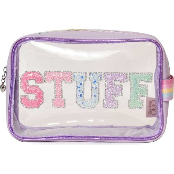 Clear 'STUFF' Pouch, Purple - OMG Accessories Bags | Maisonette