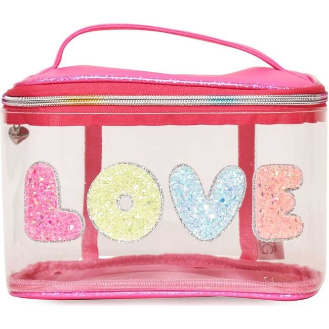 Bubble 'LOVE' Clear Glam Bag, Pink - Bags - 1