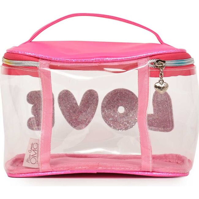 Bubble 'LOVE' Clear Glam Bag, Pink - Bags - 3