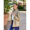 Faux Leather Jacket With Convertible Hood, Khaki - Jackets - 2