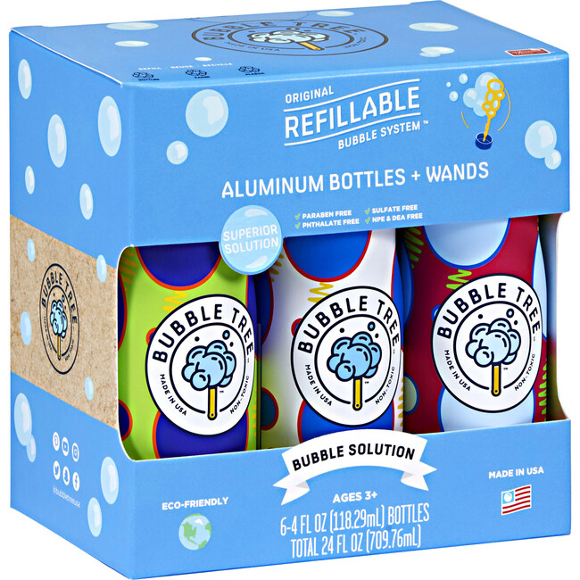 6-Pack Original Refillable Bubble System™ Bottles