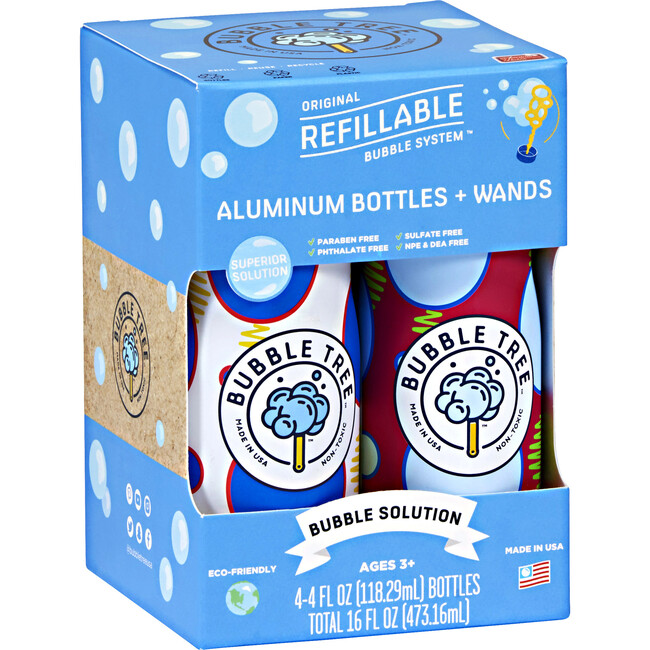 4-Pack Original Refillable Bubble System™ Bottles