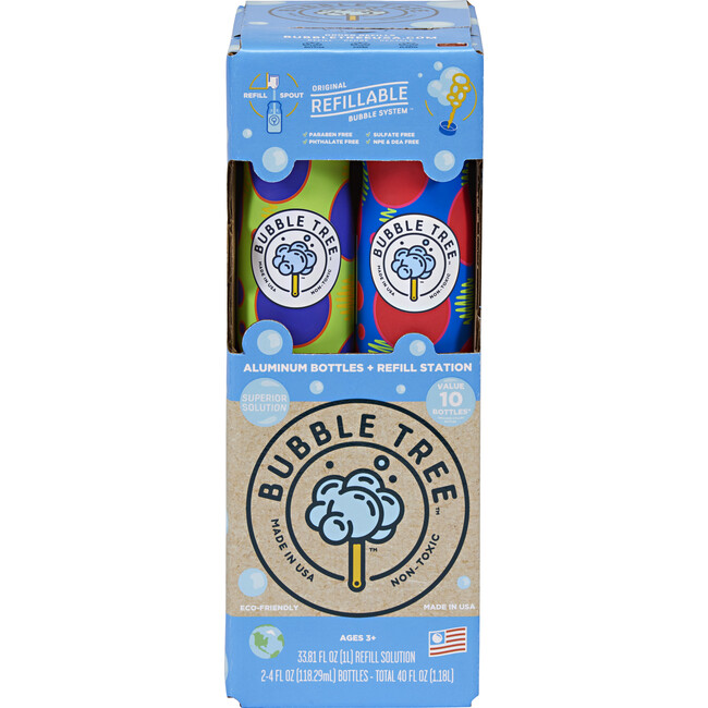 1 Liter 2 Bottles Original Refillable Bubble System™ - Bubbles/Chalk - 3