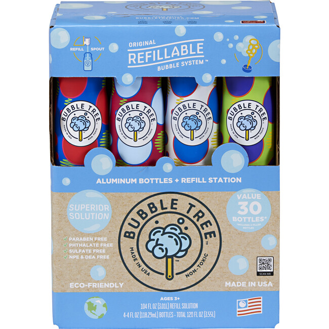 3 Liter 4 Bottles Original Refillable Bubble System™ - Bubbles/Chalk - 3