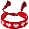 Kids Beaded Bracelet, Red and White Hearts - Bracelets - 2 - thumbnail
