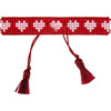 Women's Beaded Bracelet, Red and White Hearts - Bracelets - 1 - thumbnail