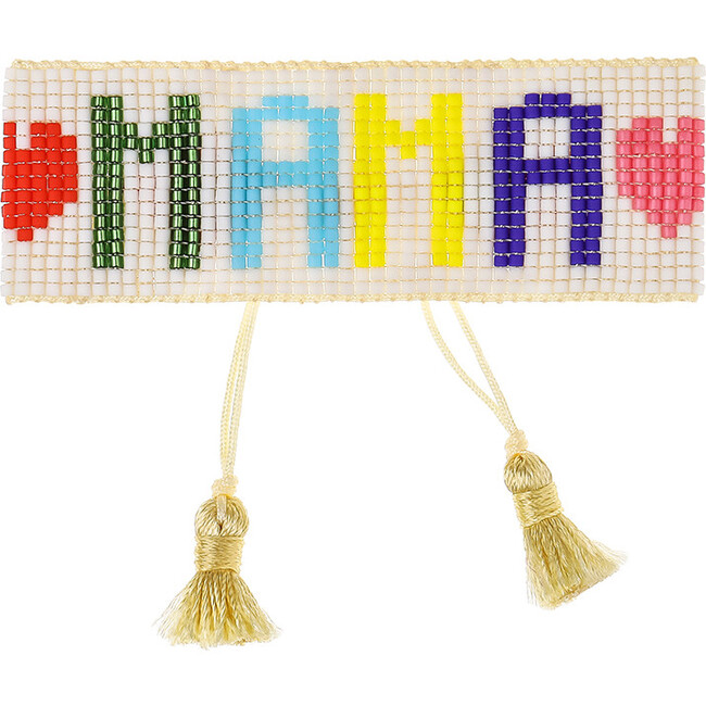 Women's MAMA Beaded Bracelet, Rainbow