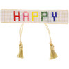 Women's HAPPY Beaded Bracelet, Rainbow - Bracelets - 1 - thumbnail
