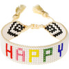 Women's HAPPY Beaded Bracelet, Rainbow - Bracelets - 2