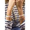Women's HAPPY Beaded Bracelet, Rainbow - Bracelets - 3