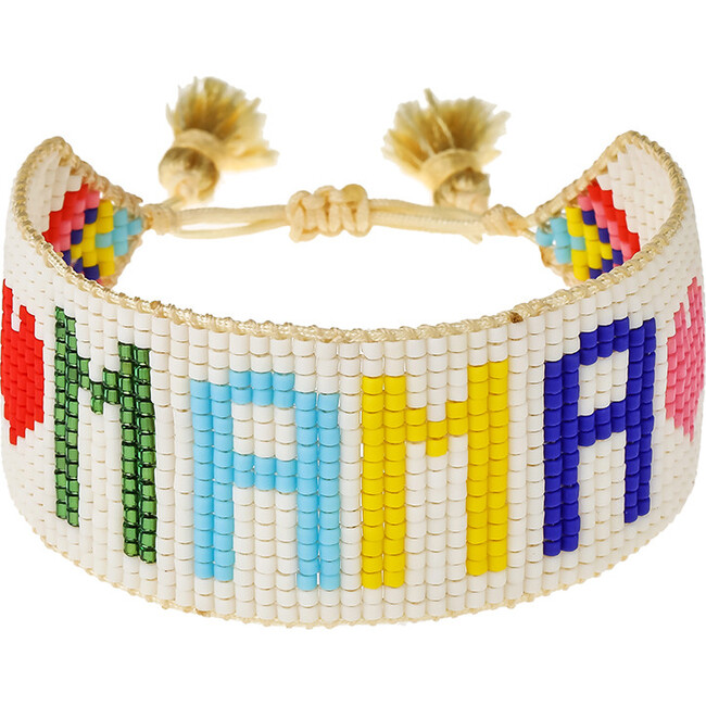Women's MAMA Beaded Bracelet, Rainbow - Bracelets - 4