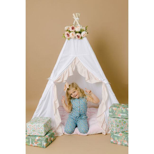 Eliza Ruffled Play Tent, White/Blush - Play Tents - 4