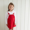 Corduroy Overall Dress, Red - Dresses - 2